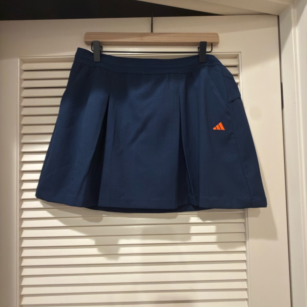 adidas Collegiate Navy Golf ⛳️ Skirt with Orange Logo Accent